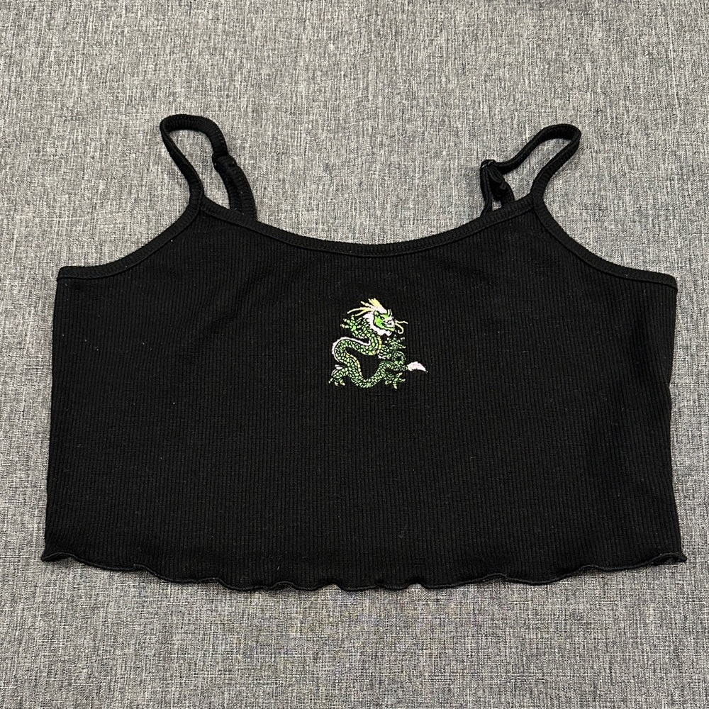 ❗️Last Chance❗️ SHEIN Black Tank Top with Dragon Design